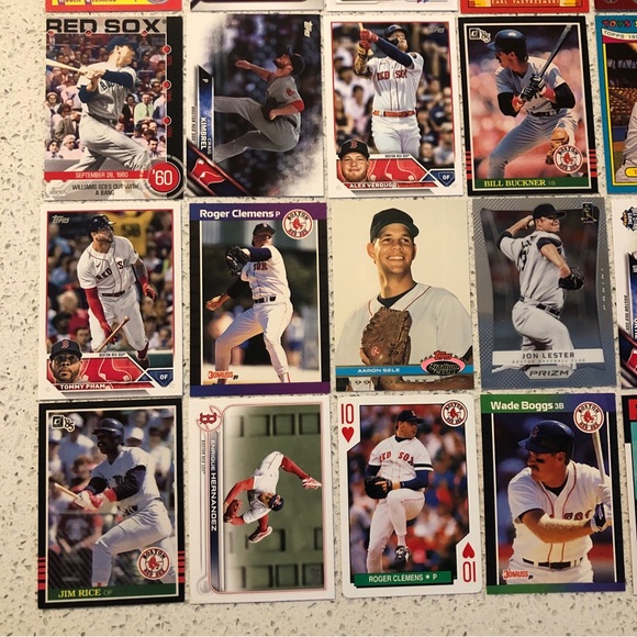 70 Boston Red Sox baseball cards Wade Boggs David Ortiz Sale Schwarber Clemens - Picture 8 of 10